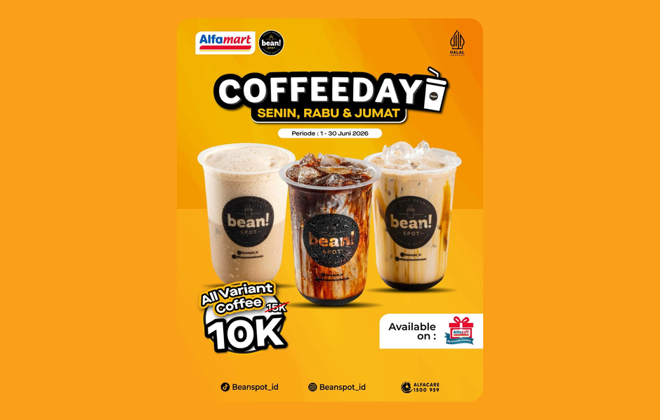 Bean Spot - Promo 10k All Variant with Alfagift (Senin, Rabu, Jumat  Bulan Juni)