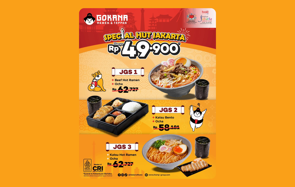 Gokana - Promo Spesial HUT Jakarta Hanya Rp 49.900 (Hingga 22 Juli 2026)