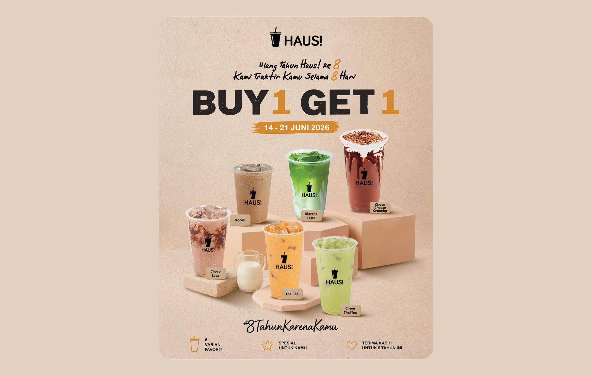 Haus! - Buy 1 Get 1 Spesial Ultah Haus (Hingga 22 Juni)