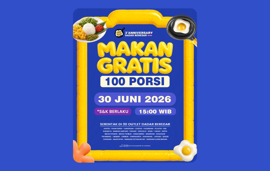 Dadar Beredar - Bagi-Bagi 3.000 Porsi Telur Dadar Krispi Gratis (30 Juni 2026)