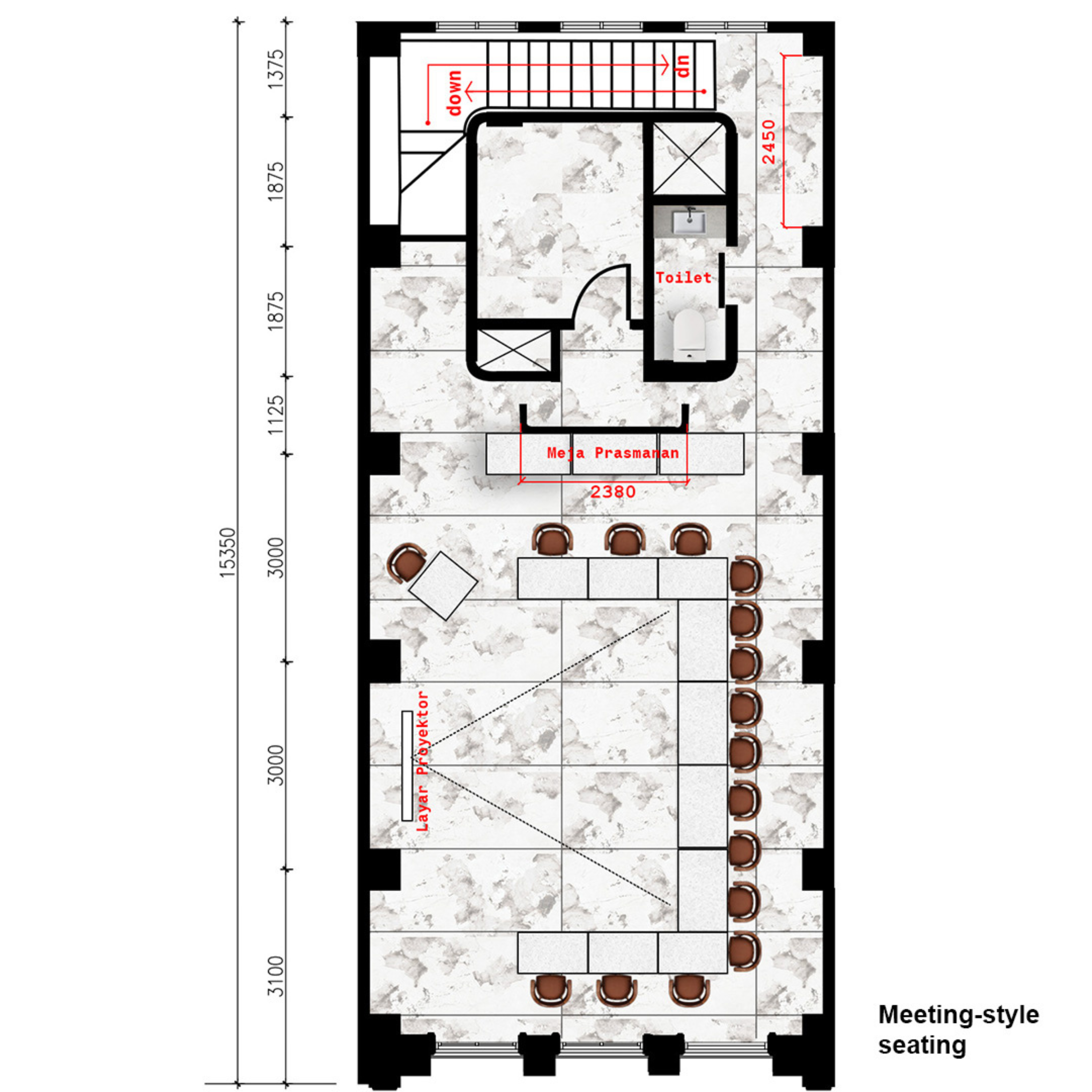 Layout pilihan sewa ruang Jakarta untuk acara, pertemuan, workshop, hingga kegiatan komunitas